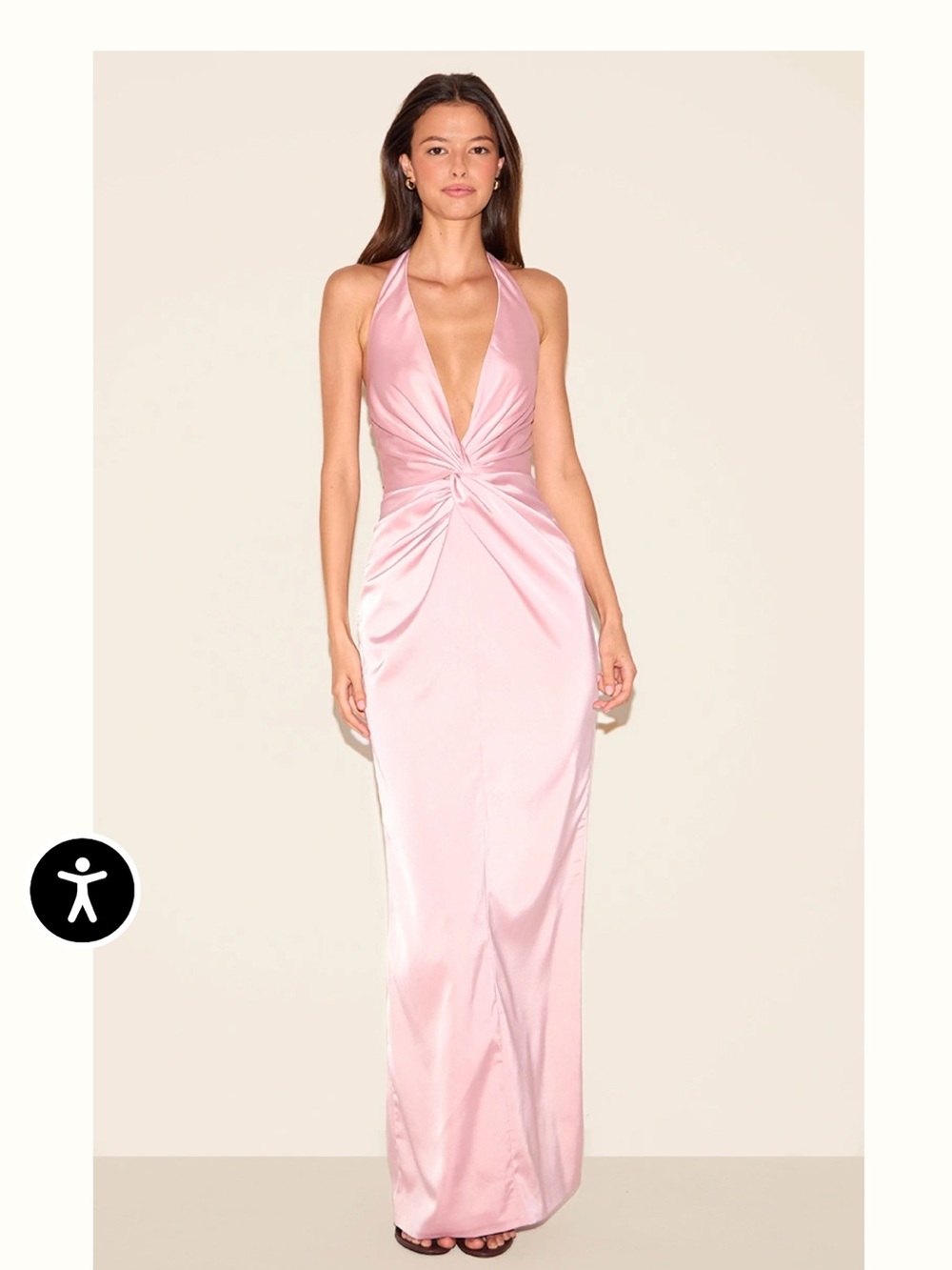 Satin Halter-neck Gown- NWT